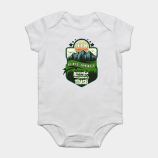 High class trailer trash, RV Camping Club vintage funny , retro landscape RV camping Baby Bodysuit